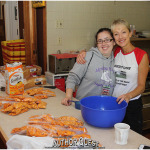 Snacks being prepared by Mrs. Chillers, AKA The Snack Fairy and Counselor, Cassie Porath